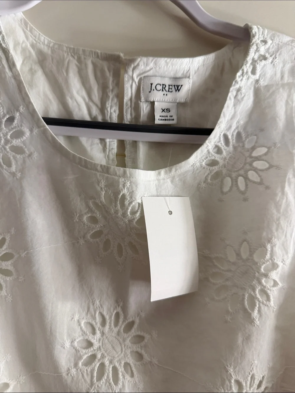 J. Crew White Eyelet Cotton Shell Tank